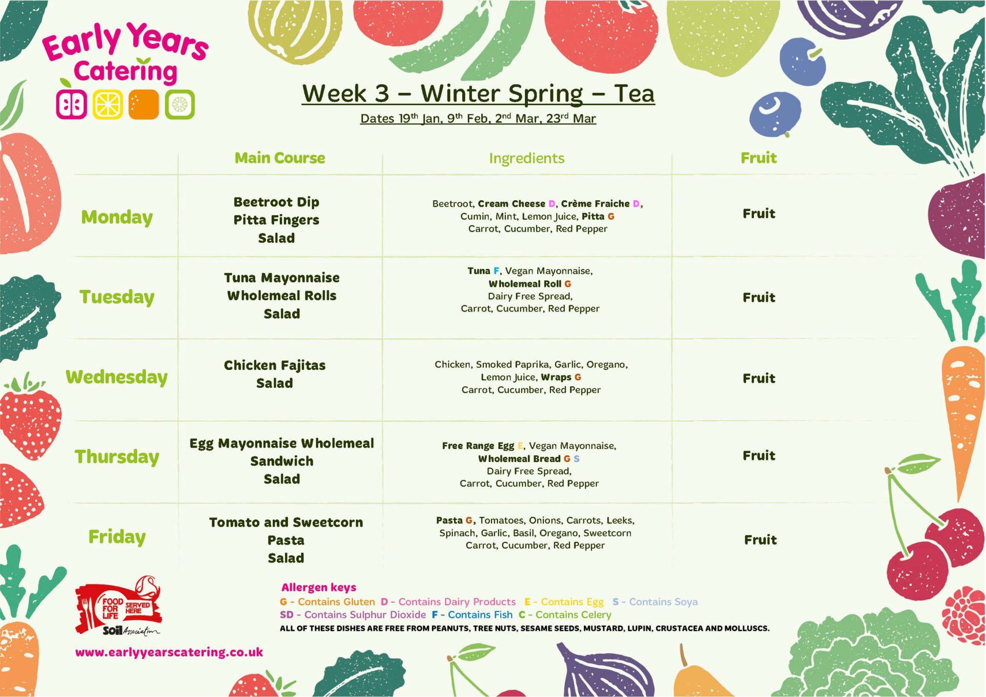 Eyfs Menu Menu - Early Years Catering ~ Early Years Catering